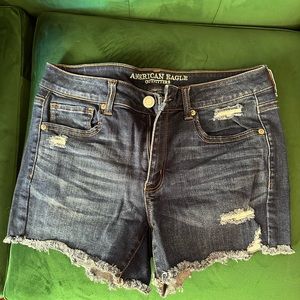 American eagle Jean short distressed super stretch